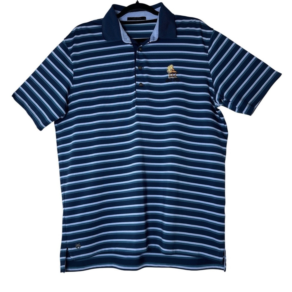 GREYSON Polo Shirt Mens Large Short Sleeve Polyester Spandex Golf Bali Hai Logo